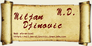 Miljan Đinović vizit kartica
